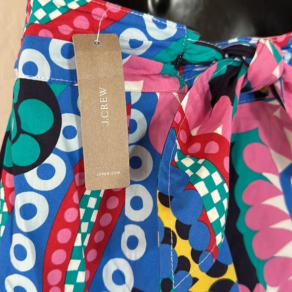 J. Crew *NWT* Women’s 100% Cotton Tie-Back Tulip Skirt, Ratti® Kaleidoscope - Picture 8 of 10